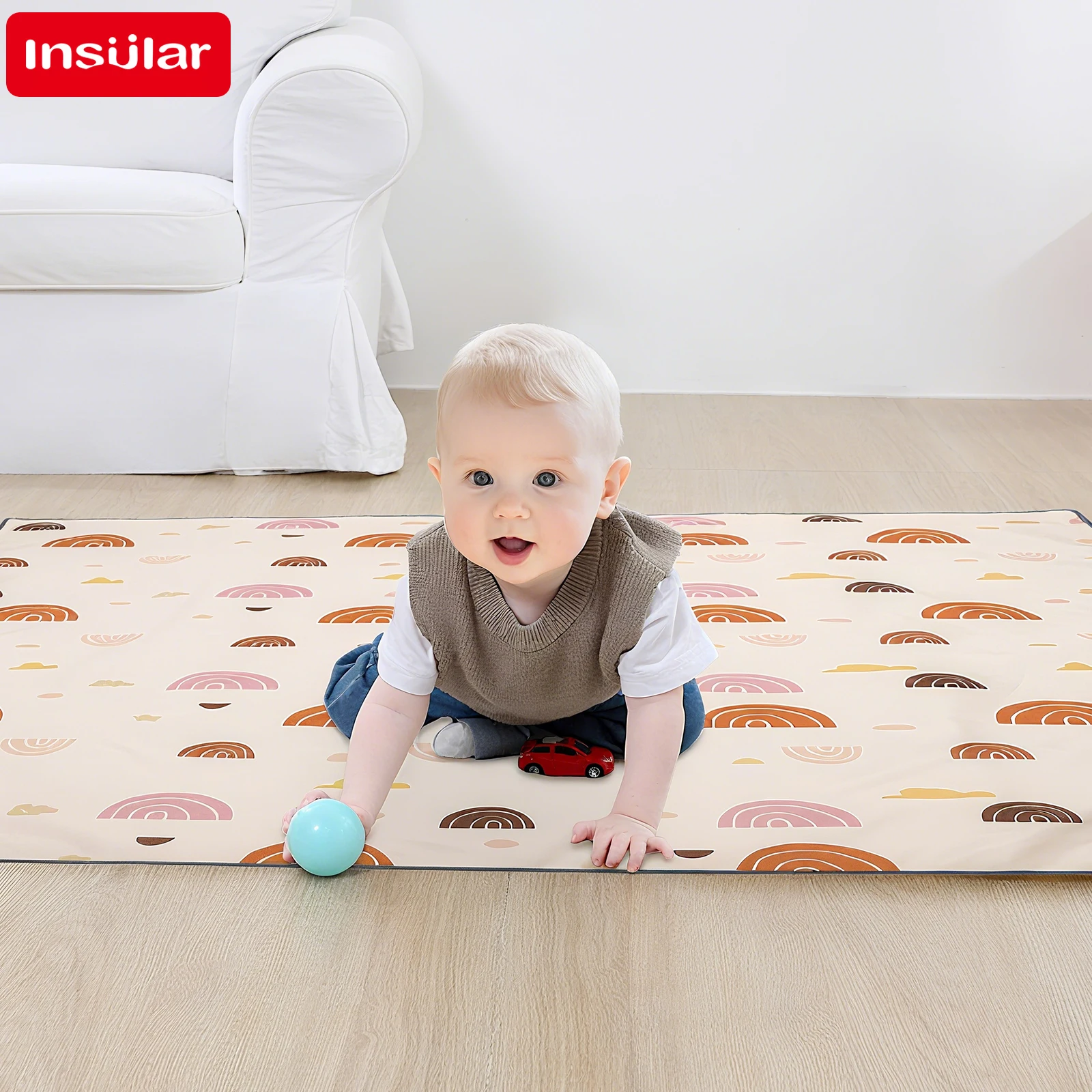 Baby Mattress Waterproof - INSULAR キッズ教育マットレス折りたたみベビープレイマットノンスリップ耐久性のある子供カーペット保育園クライミングパッド防水 0-3Y