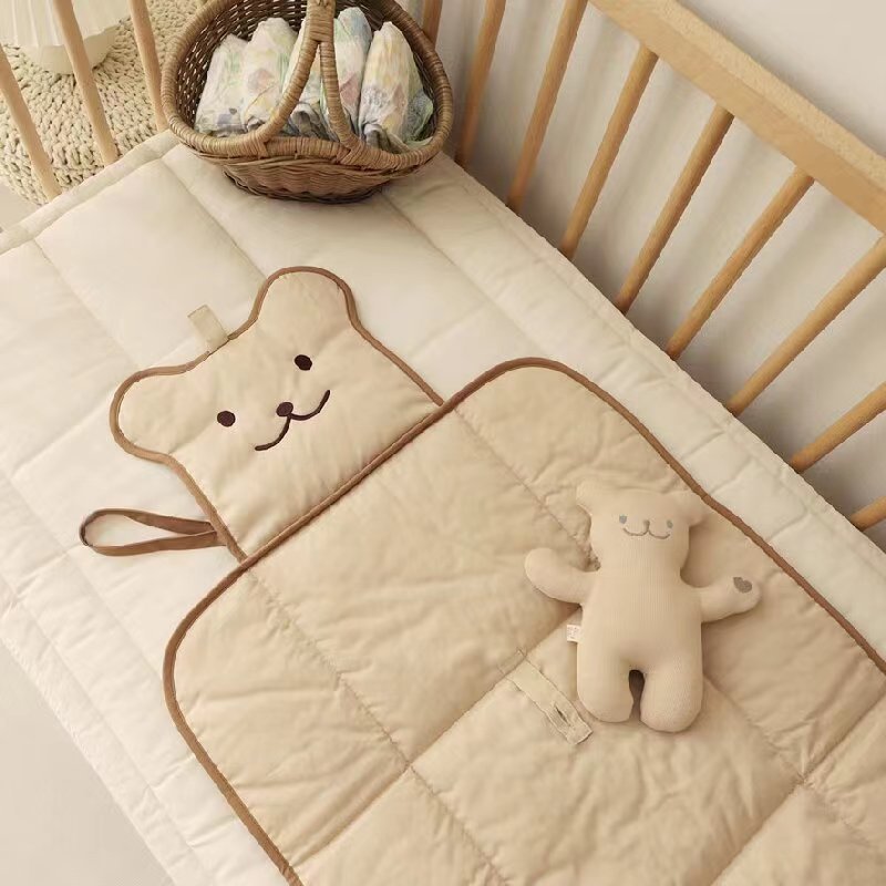 Baby Mattress Waterproof - 新生児おむつ交換マット綿防水ポータブル大型おむつ交換マットレス床プレイマット寝具マットレス