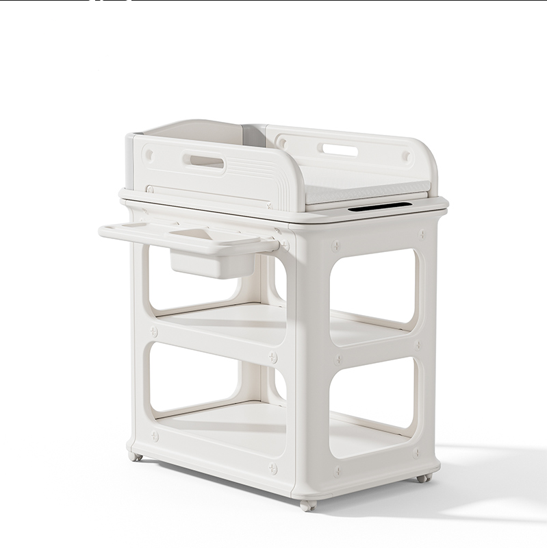 Baby Nursery Dresser Changing Table - 現代的なポータブルベビーおむつ交換台、室内遊具付き家具、プラスチック製のドレッサー付き、保育園・ホームケアセンター向け