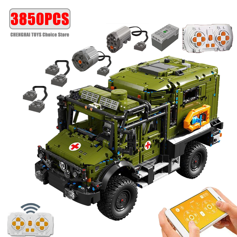 Lego Set Technic - 3850 個テクニカルリモコンオフロード救助車両ビルディングブロックモデル子供組立トラックおもちゃ MOC レンガギフト男の子のための