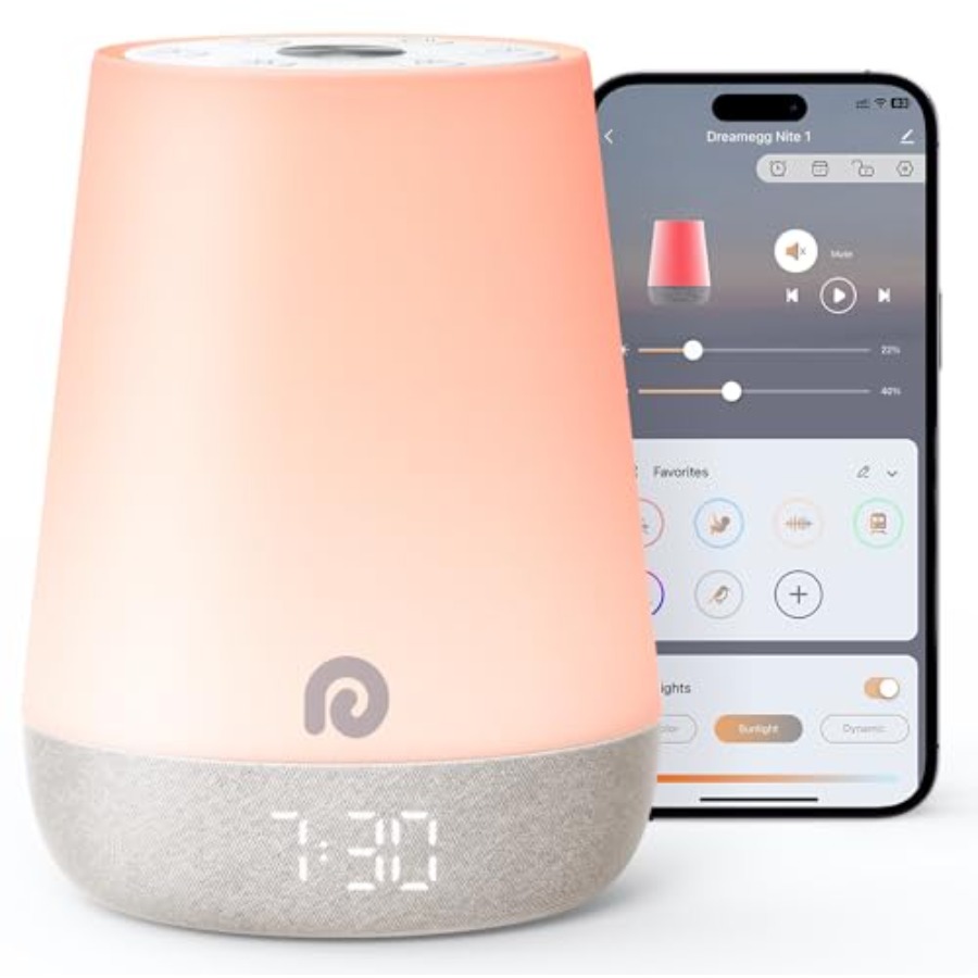 Sound Sleep Trainer Clock - サウンドマシンベビー - ホワイトノイズサウンドマシンベビー ナイトライト付き、目覚まし時計機能付き、34種類の癒しサウンド、睡眠トレーナー