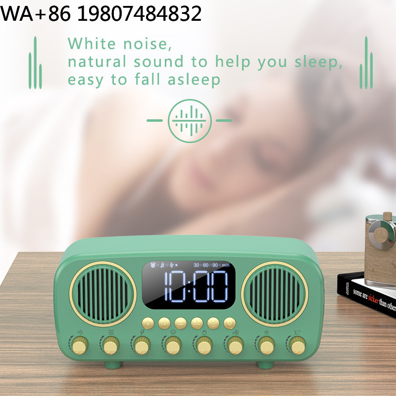 Sound Sleep Trainer Clock - レトロデスクトップ睡眠トレーナー ワイヤレスオーディオスピーカー サンライズウェイクアップアラームクロック 調光可能なナイトライト ホワイトノイズサウンド