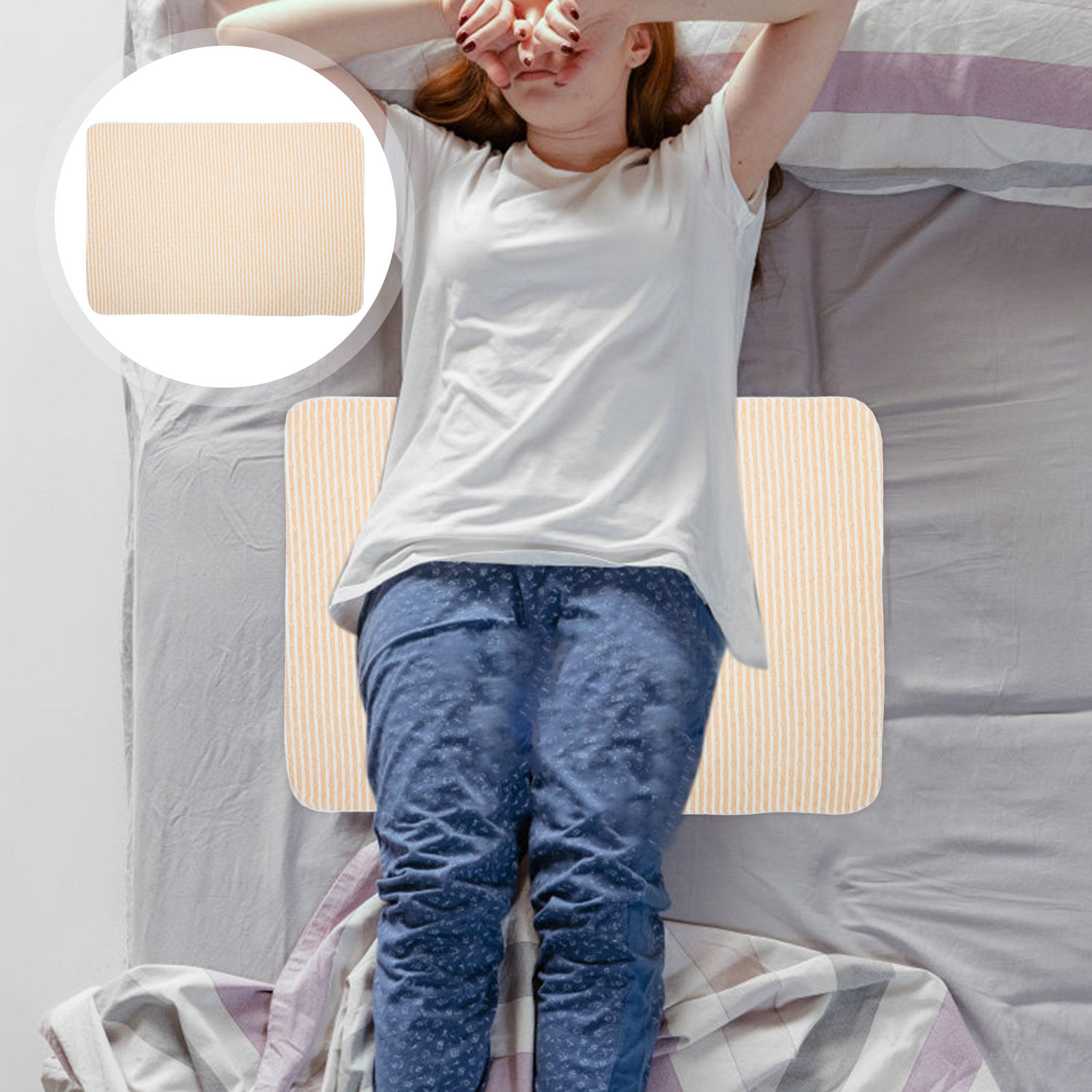 Baby Mattress Waterproof - ベビー防水ベッドパッド洗えるマットレス大型再利用可能なアンダーパッドストライプベッドおねしょパッド交換マットマットレスカバー幼児用