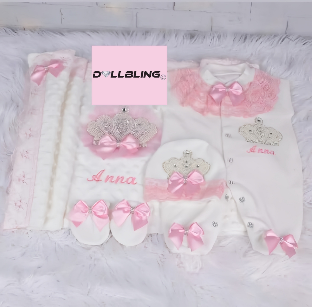 Dollbling 新生児 4 個 + おくるみブランケット - Baby Nursery Embroidery のレビューと価格