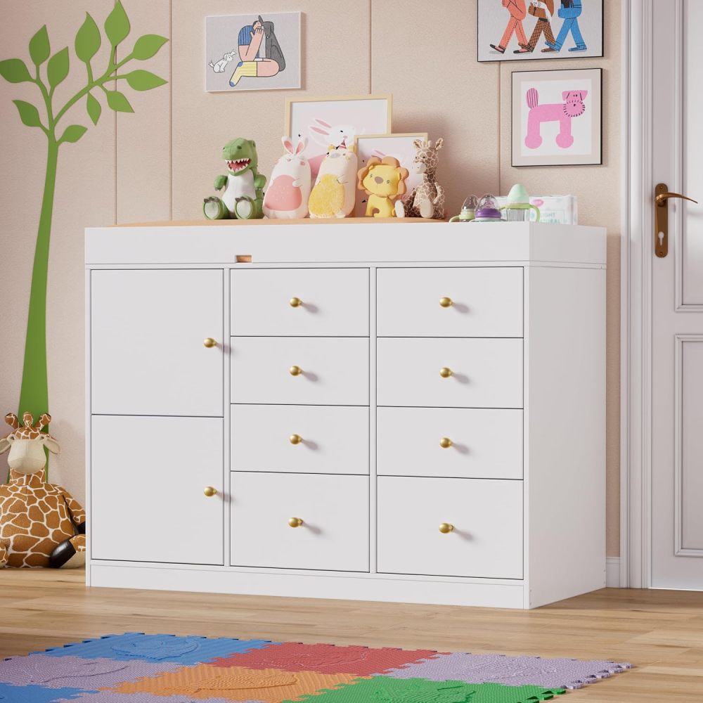 ベビークラシックナーサリードレッサー（8つの引き出しと2つの - Baby Nursery Dresser Changing Table のレビューと価格