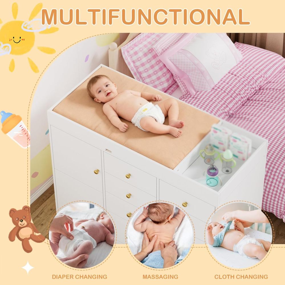 ベビークラシックナーサリードレッサー（8つの引き出しと2つの - Baby Nursery Dresser Changing Table のレビューと価格