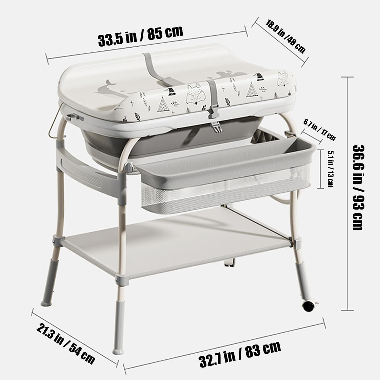 2 in 1ベビーチェンジングテーブル（お風呂付き）、折りた - Baby Nursery Dresser Changing Table のレビューと価格