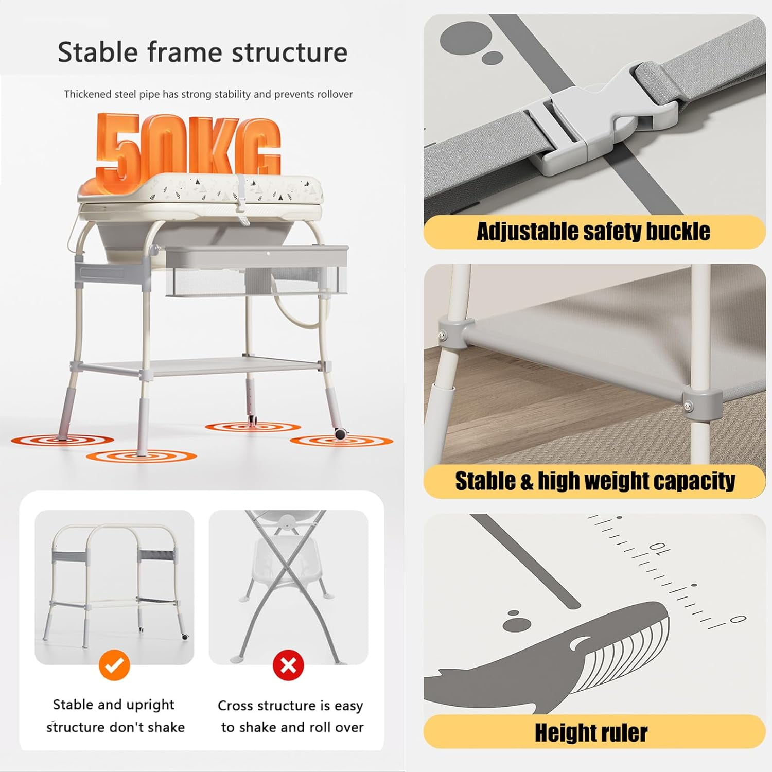 2 in 1ベビーチェンジングテーブル（お風呂付き）、折りた - Baby Nursery Dresser Changing Table のレビューと価格