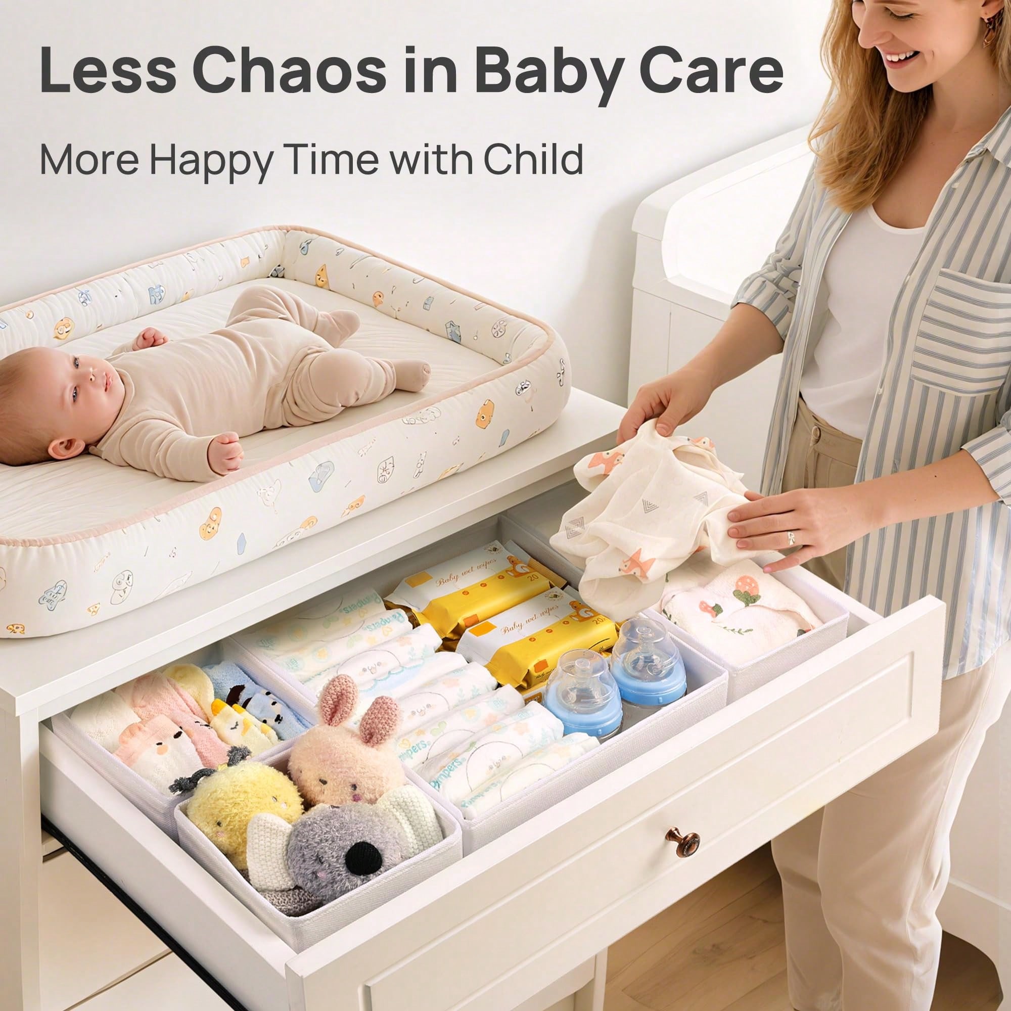 12個セット ベビー服収納ボックス ドレッサー引き出しオーガ - Baby Nursery Dresser Changing Table のレビューと価格