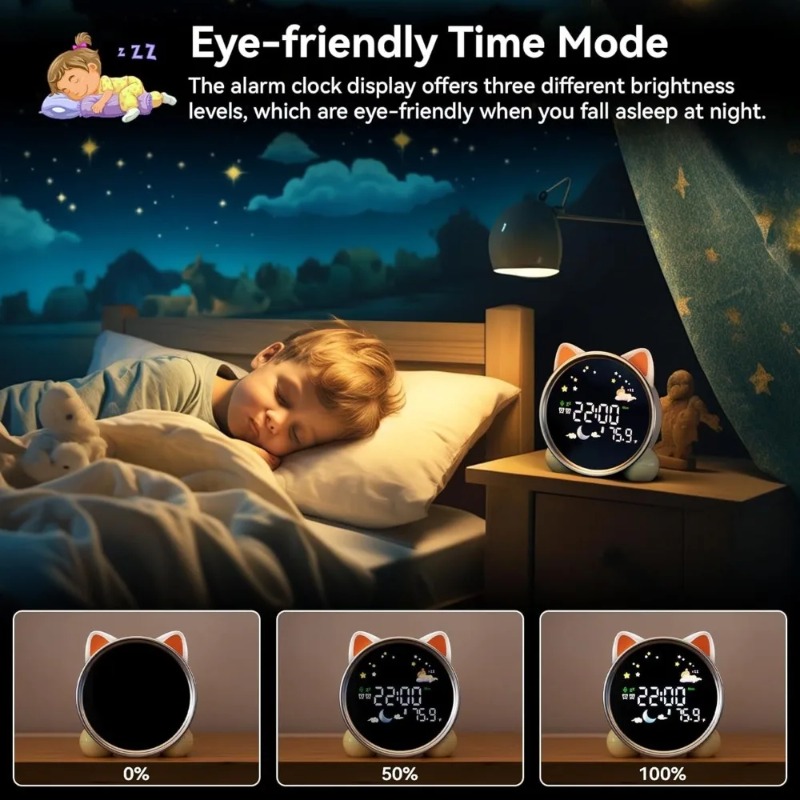 子供用目覚まし時計、起きやすくなるための睡眠トレーナー、ナイ - Sound Sleep Trainer Clock のレビューと価格