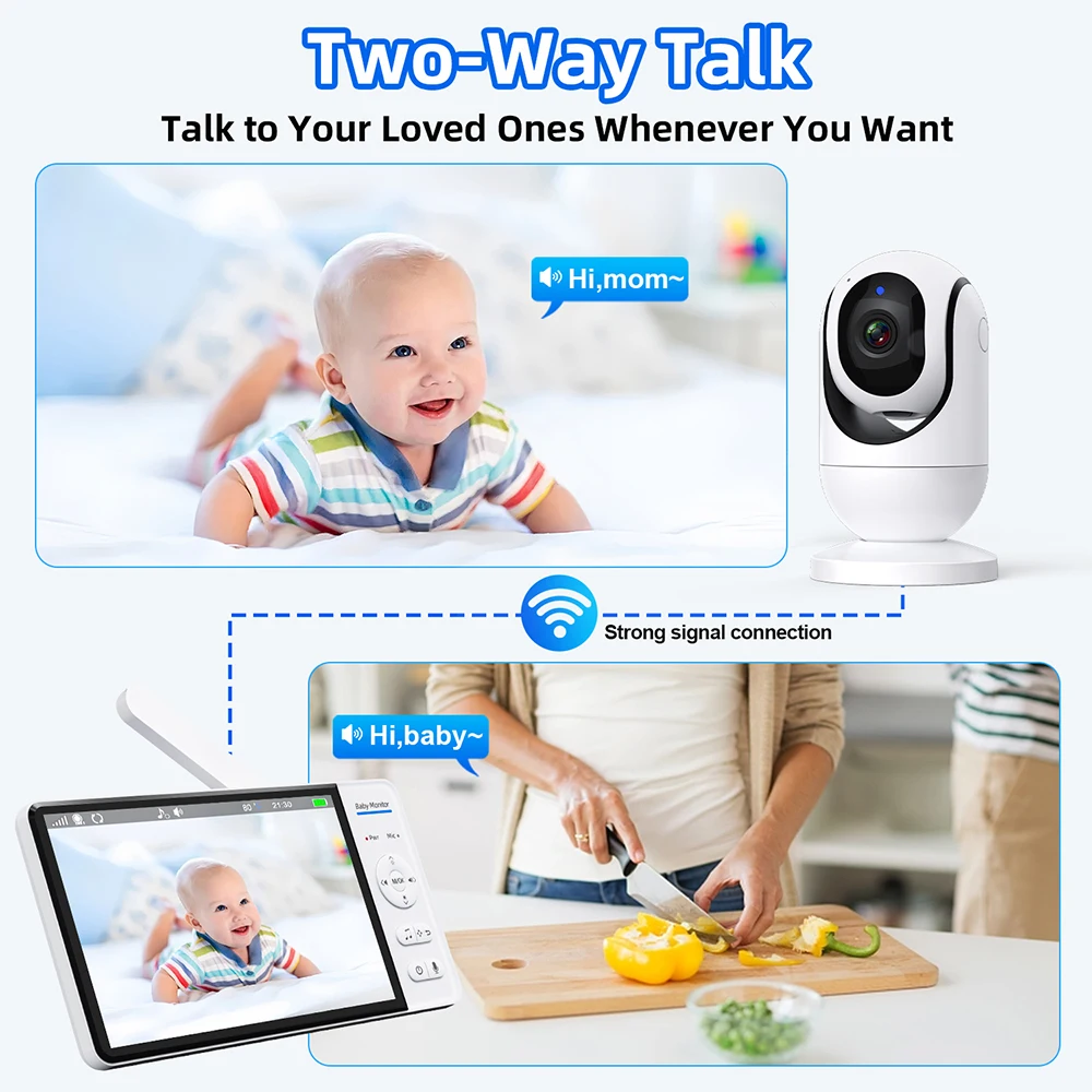 WiFiなし 7インチ ベビーモニター 双方向音声 ナイトビ - Wearable Baby Monitor のレビューと価格