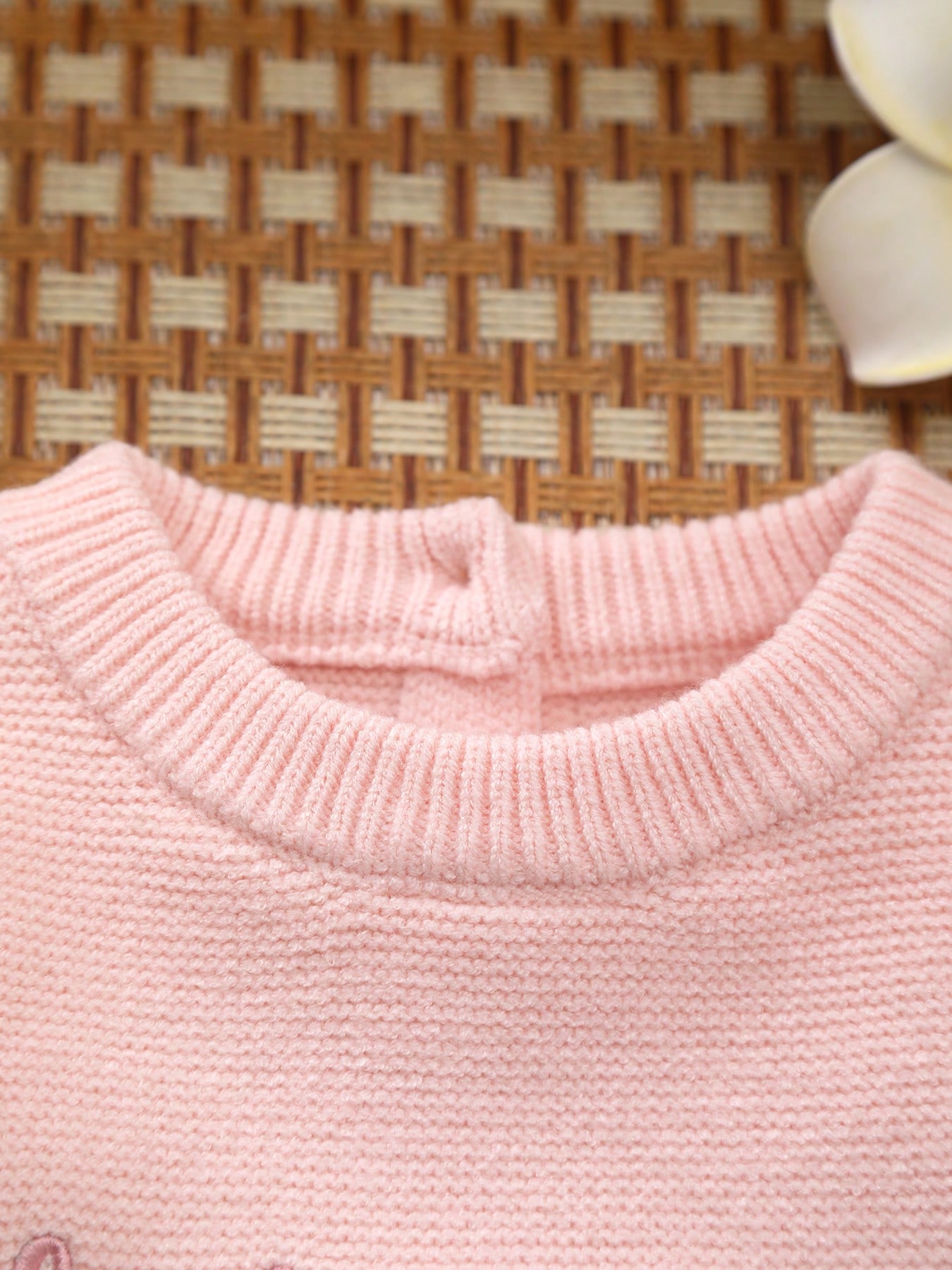 春と秋のベビーニットロンパース、甘いリボンと英語刺繍付き、ピ - Baby Nursery Embroidery のレビューと価格