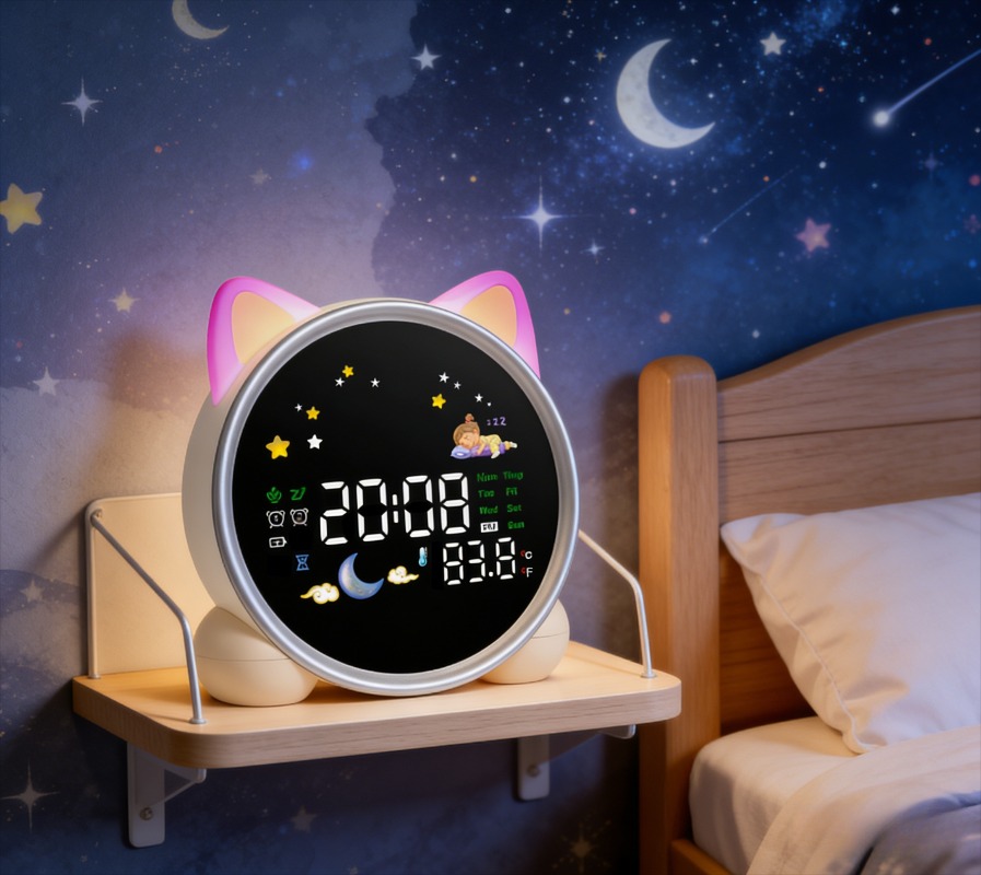 子供用目覚まし時計、起きやすくなるための睡眠トレーナー、ナイ - Sound Sleep Trainer Clock のレビューと価格
