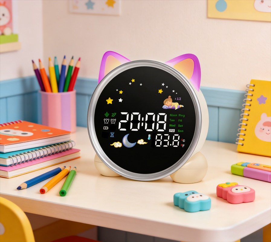 子供用目覚まし時計、起きやすくなるための睡眠トレーナー、ナイ - Sound Sleep Trainer Clock のレビューと価格