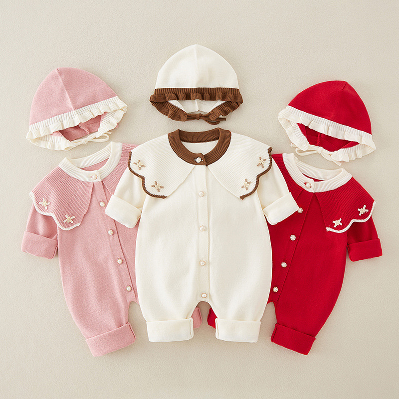 帽子,ニットロンパース,新生児服,春と秋のベビー刺embro - Baby Nursery Embroidery のレビューと価格