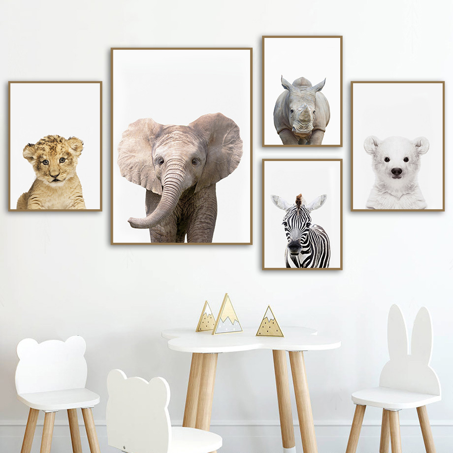 ベビーサファリ動物保育園ウォールアートプリントかわいいジャン - Baby Zoo Nursery のレビューと価格