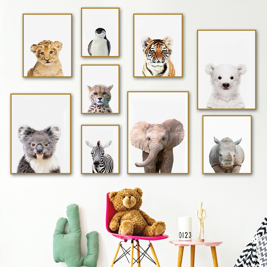 ベビーサファリ動物保育園ウォールアートプリントかわいいジャン - Baby Zoo Nursery のレビューと価格