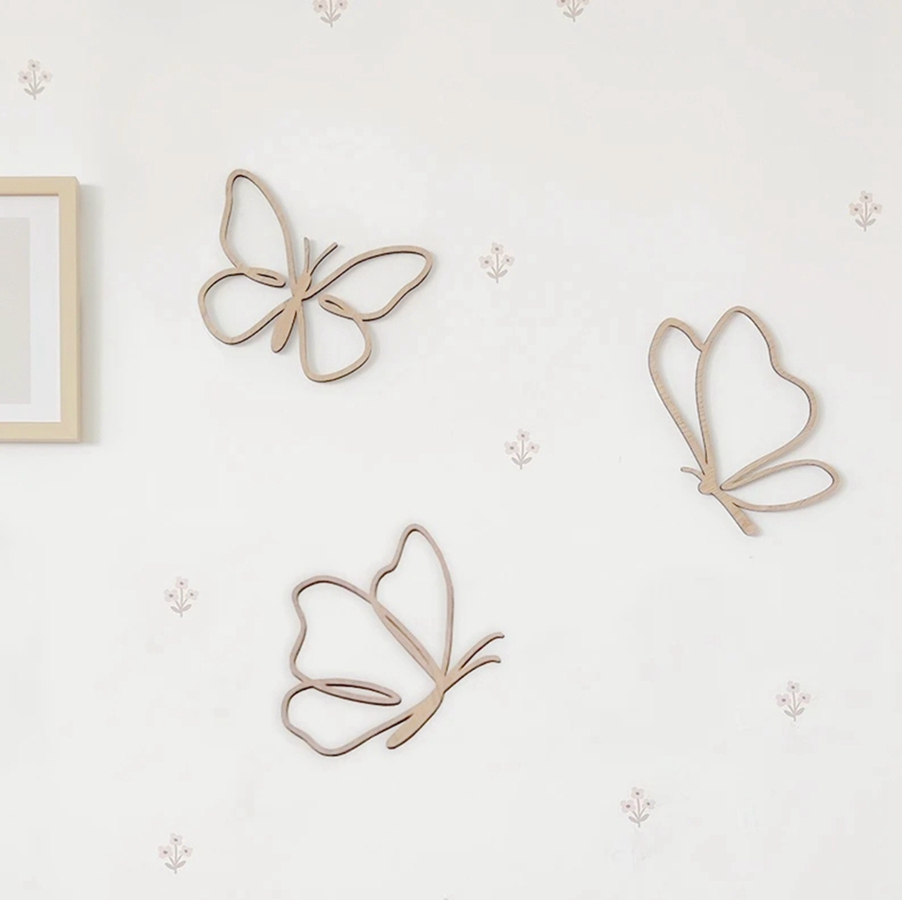 木製蝶の飾り、木製壁飾り、蝶の木製装飾、子供部屋、キッズウォ - Baby Nursery Letters のレビューと価格