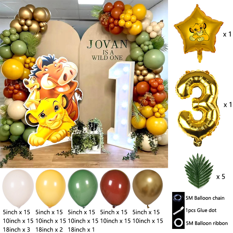 ライオンキングをテーマにしたバルーンガーランドアーチキット、 - Baby Nursery Jungle Theme のレビューと価格