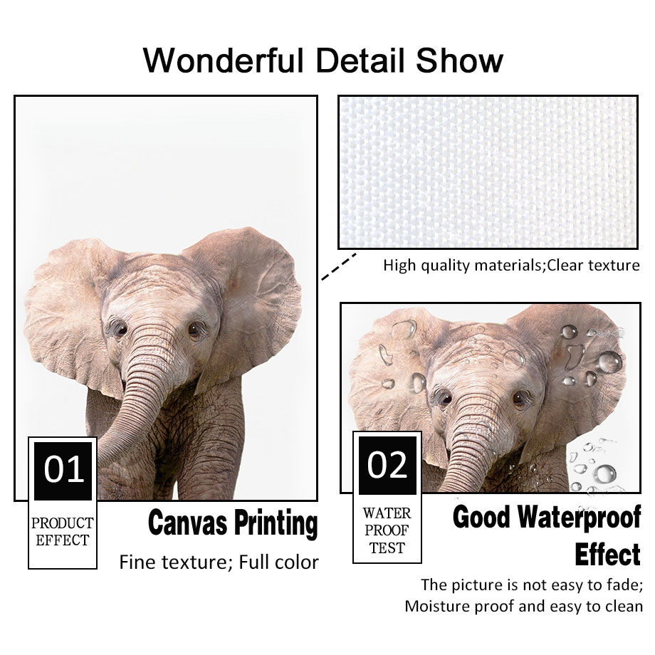 1枚のフレームレスキャンバス絵画、赤ちゃん向けサファリ動物保 - Baby Zoo Nursery のレビューと価格